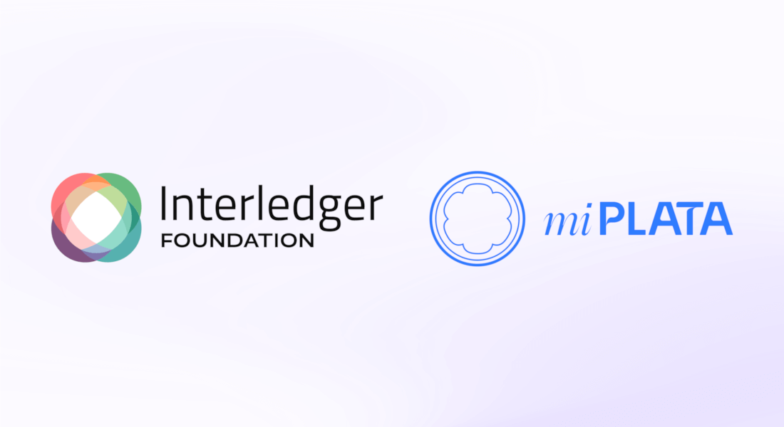 Thumbnail image with Interledger Foundation logo stacked above the miPlata logo, symbolizing their collaboration in digital financial services.